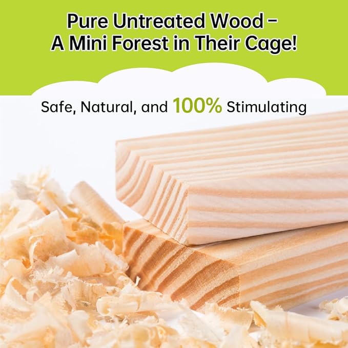 Wooden Rat Climbing Toys for Pet Rats - Natural Cage Accessories,Climbing Ladder,Hanging Enrichment Toys for Fancy Rats,Fun & Safe Play & Chew Activities,S