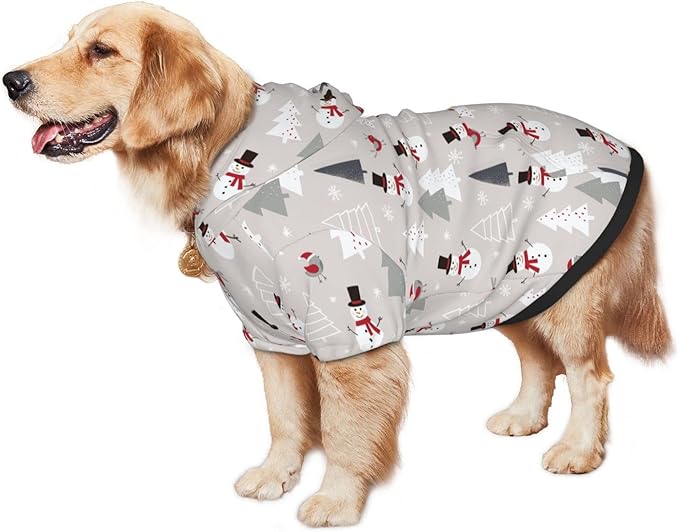 Christmas Gray Snowman Hoodie,Christmas Cosplay Dog Clothes with Pocket and Hat Winter Clothes Sweaters Xx-Large