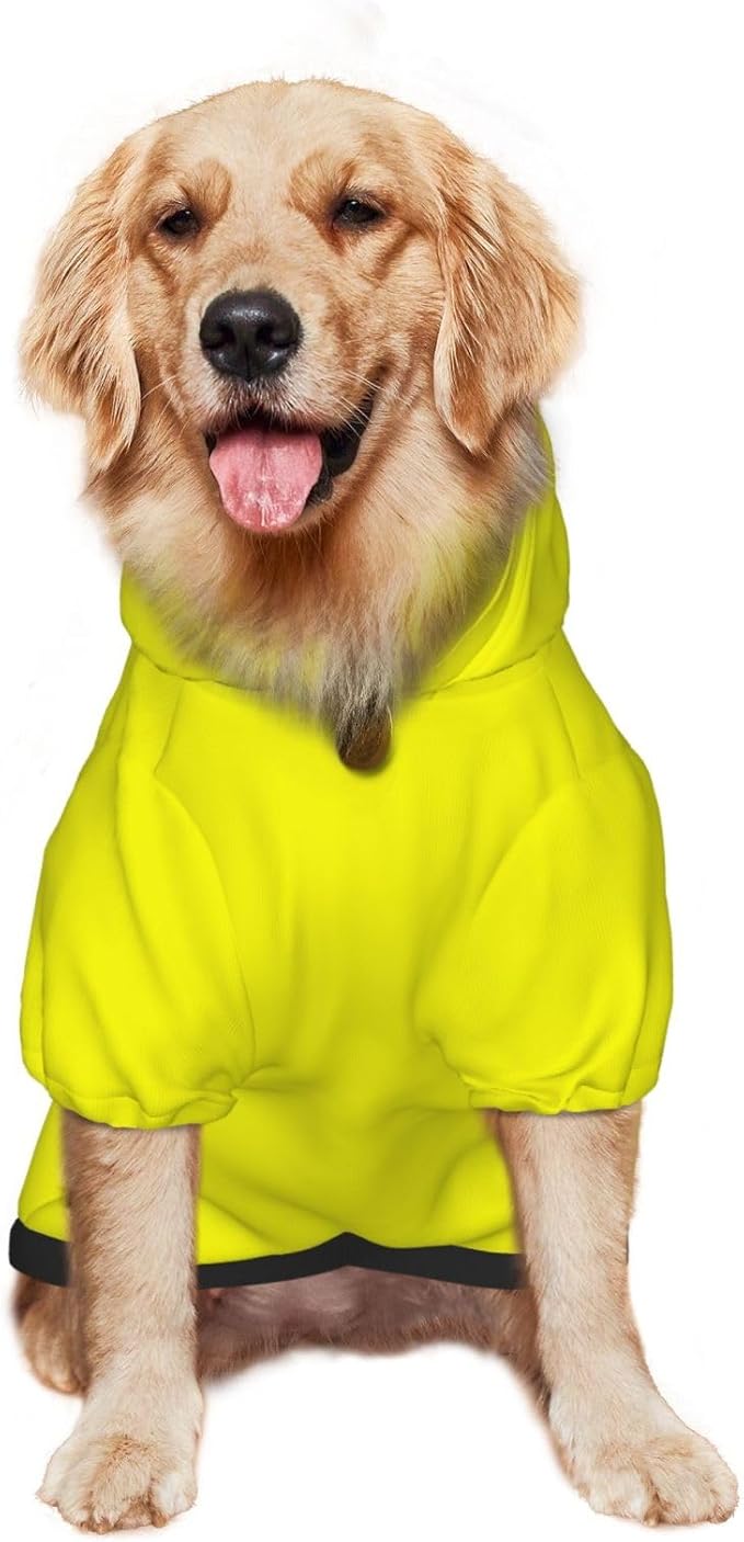 Custom Dog Hoodie Add Your Design Soft & Warm Personalized Photo Text Logo Name Dog Clothes for Puppy Sweatshirt Hooded for Small Medium Large Dogs Girl/Boy Cats Yellow