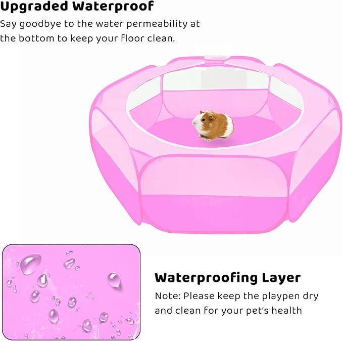 Amakunft Small Animal Pop-Up Playpen with Mesh Cover, 47'' x 23.6'' x 15'' Chicken Brooder Box, Play Pen Indoor Outdoor for Guinea Pigs, Bunny, Rabbits, Kittens