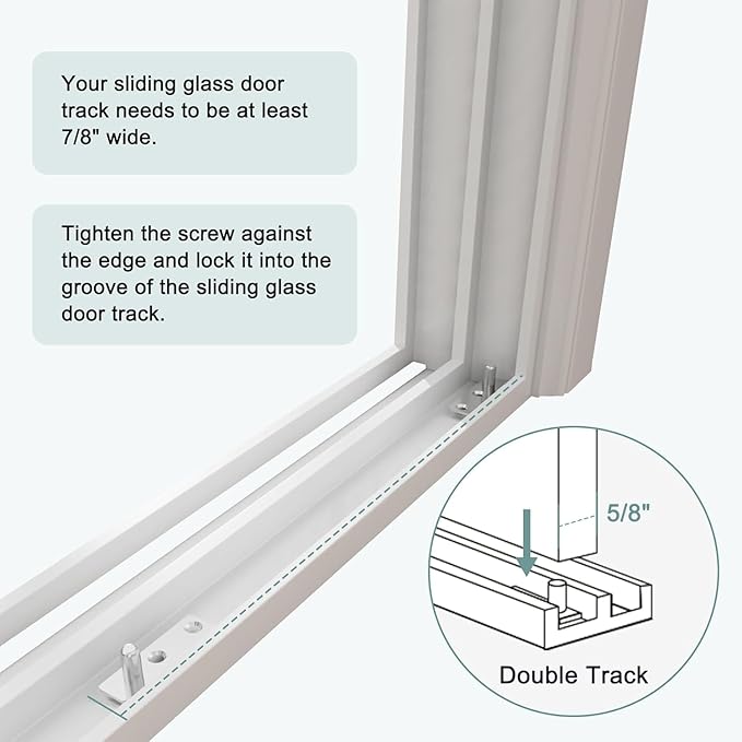 Doggie Door Insert for Sliding Glass Doors, Adjustable Height 76 1/8"-80 7/8" Aluminum Frame Tempered Glass with Lock, 7"x11" Medium Transparent Flap for Large Dogs
