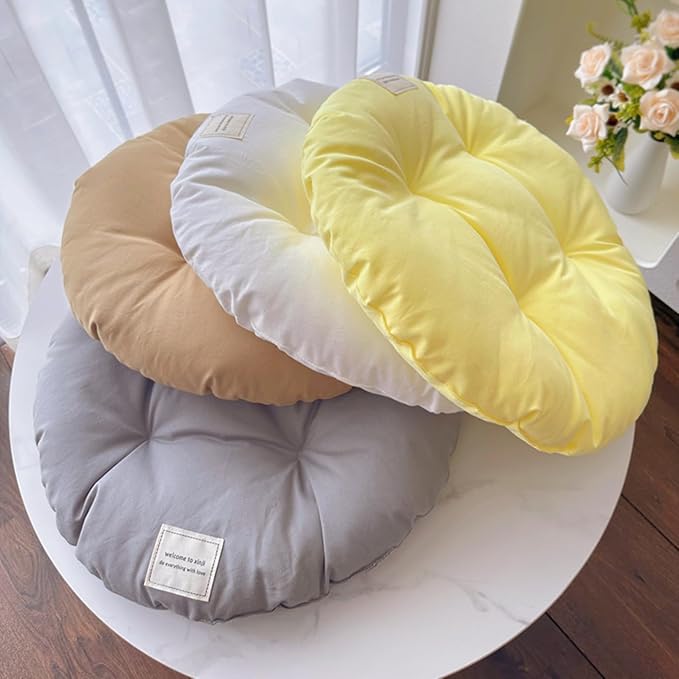 SHENGOCASE 2-Pack 16" Round Soft Cat Kneading Pillow Cushion Bed for Dog House Perch, Pad Padding for Cat Cage Kennel (Grey)