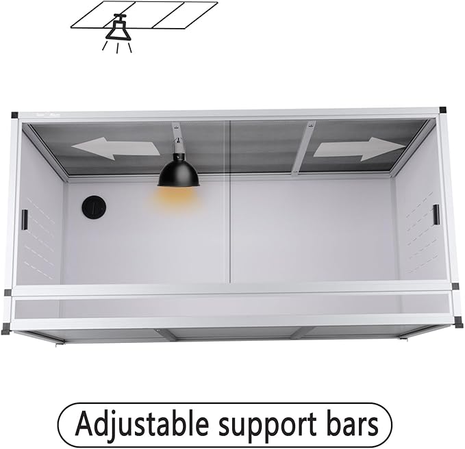 PVC Reptile Enclosure 48 * 24 * 24" Space Efficient Large Reptile Terrarium Habitat 120 Gallon for Bearded Dragon Gecko Lizard Snake, Wide Vivarium with Sliding Doors Lock (2pcs-White Panels)
