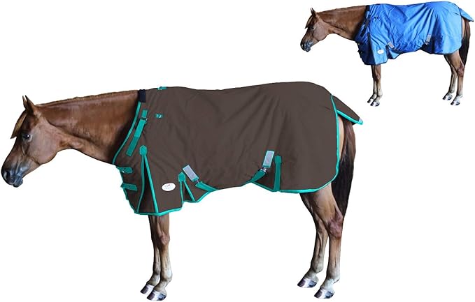 Derby Originals Nordic Tough 1200D Ripstop Waterproof Reflective Winter Horse Turnout Blanket 300g Heavy Weight, Chocolate Brown, 81"