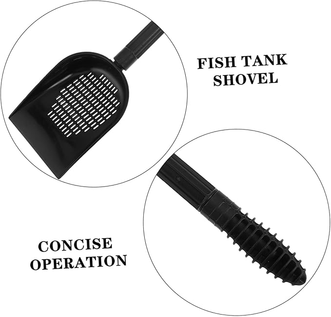 Aquarium Sand Shovel with Detachable Long Handle for Fish Tank Cleaning Nondamaging Gravel Scoop for All Aquarium Safe Scrubber Tool for Fish Tanks and Lizard Habitats