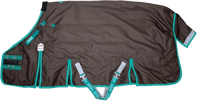 Derby Originals Nordic Tough 1200D Ripstop Waterproof Reflective Winter Horse Turnout Blanket 300g Heavy Weight, Chocolate Brown, 81"