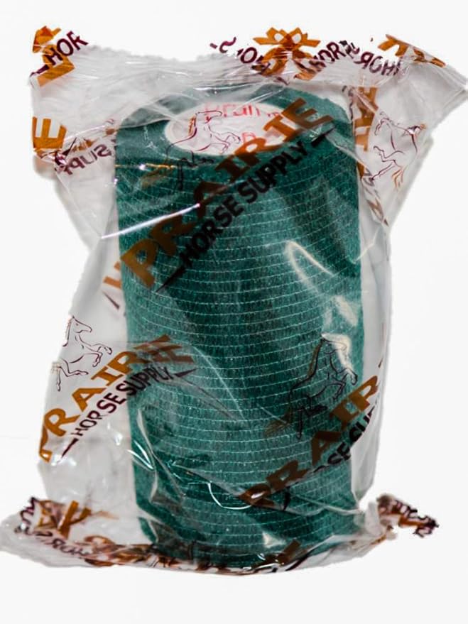 3 Inch Vet Wrap Tape Bulk (Hunter Green) (Pack of 24) Self Adhesive Adherent Adhering Flex Bandage Grip Roll for Dog Cat Pet Horse