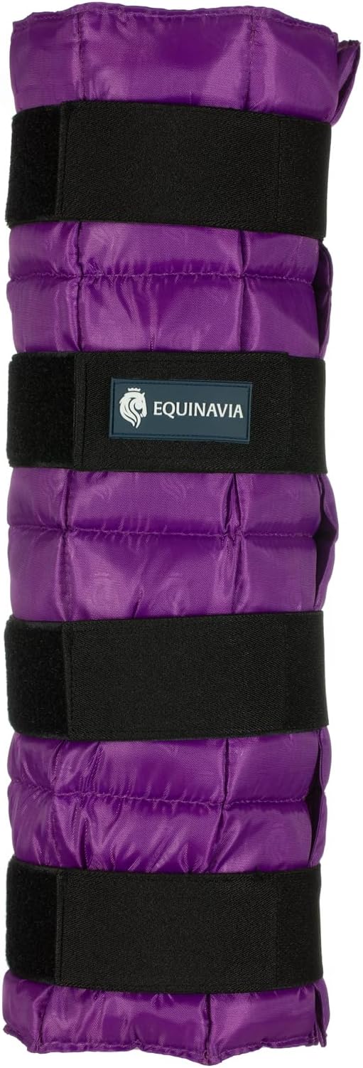 Equinavia Cool Relief Therapy Ice Boots Leg Wraps Pair for Horses, Gel Pack with Adjustable Straps | 16.5" x 15.5" with Storage Bag - Purple - Pair - One Size