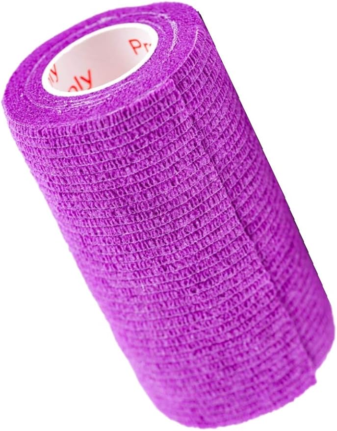 3 Inch Vet Wrap Tape Bulk (Purple) (Pack of 24) Self Adhesive Adherent Adhering Flex Bandage Grip Roll for Dog Cat Pet Horse