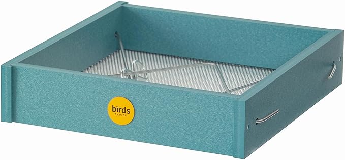 Birds Choice Hanging Platform Bird Feeder Small Recycled Plastic Bird Feeder with Mesh Bottom Made in USA - Lake Blue