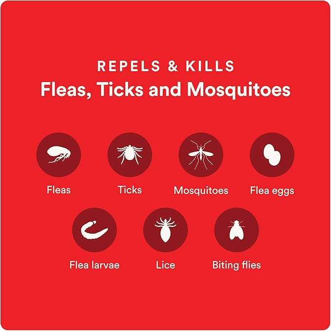 Ultra Flea and Tick Prevention for Dogs - Dog and Puppy Treatment and Control - Mosquito Repellent - XL, Fast Acting Waterproof Topical Drops, 6 Month Supply