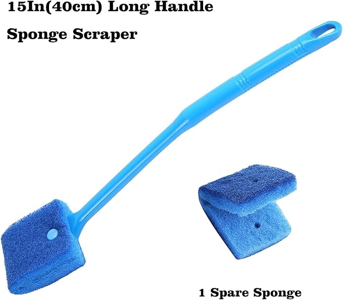 Carefree Fish Aquarium Gravel Cleaner 15~30In with 6Ft Water Hose Fish Tank Water Changer Sand Vacuum with Skimmer Net and Long Handle Sponge Brush Algae Scraper