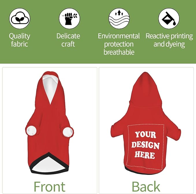 Dog Costume, Custom Dog Hoodie, Dog Name Costume Holiday Pet Pajamas Outfit, Personalized Pet Coat Costumes for Small Medium Large Dogs and Cats for Winter, Red, XL