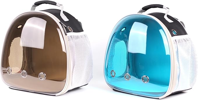 Bearded Dragon Backpack Carrier with Clear Bubble Window for Small Animal,with Soft Warm Mat Set,Guinea Pig Carrier for 2,Reptile Travel Carrier for Lizards Sugar Glider Hedgehog Rat Parrot Birds