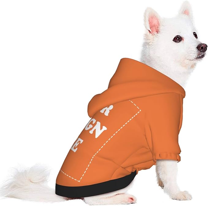 Dog Clothes, Custom Dog Hooded Sweatshirt, Personalized Pet Costume Robe Shirt with Text/Image/Club Name/Pet Shop Logo for Small Medium Large Dogs and Cats, Orange, M