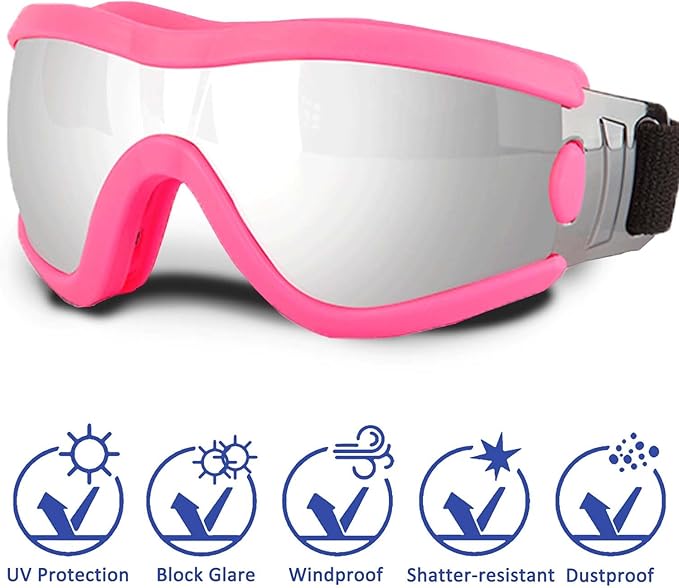 Medium Dog Sunglasses with Adjustable Strap UV Protection, Winproof Puppy Sunglasses, Suitable for Dogs Eyes Protection，Soft Dog Goggles