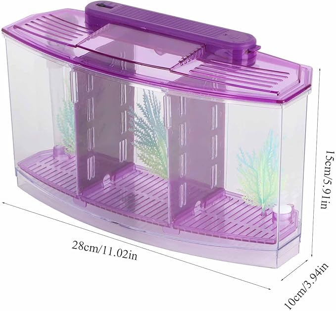 Fish , Desktop Transparent Breeding Fish , Mini Acrylic for Small Fishes with LED Light with Water Change Valve for Betta()