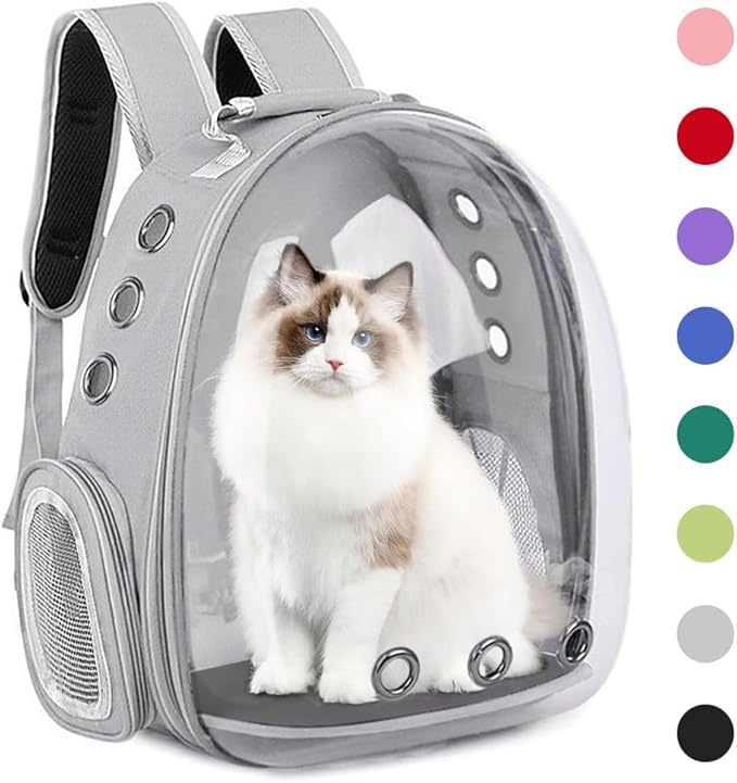 Pet Backpack Carrier,Bubble Backpack Cat Carrier,Pets and Small Dogs,Space Capsule Pet Carrier for Traveling, Walking, Hiking and Outdoor Activities (Gray)