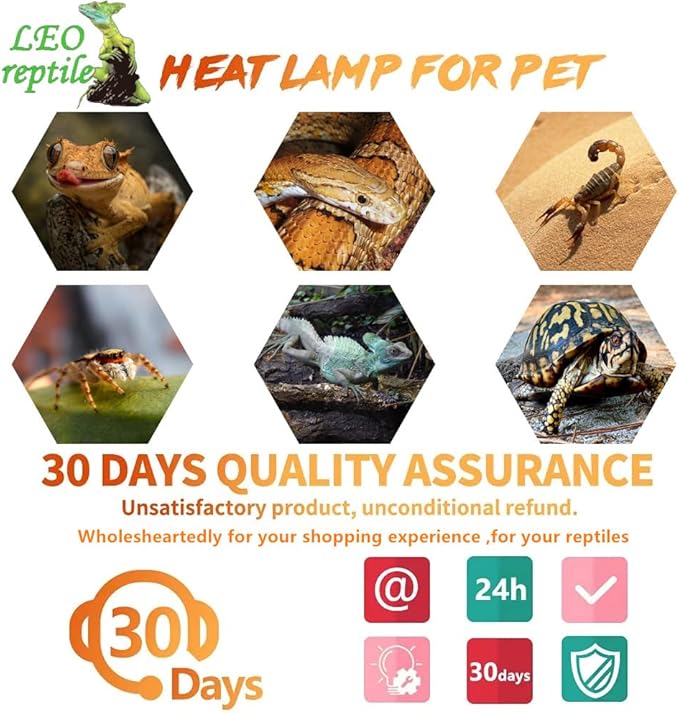 Leoterra Reptile Heat Lamp Bulbs 2PACK100w Red Night Heat Lamp Bulbs for Reptile Tank,Turtle,Bearded Dargon,Lizard,Snake,Chincken,Dog,Hedgehog Night Use Infrared Heat Lamp Bulbs,Long Lasting
