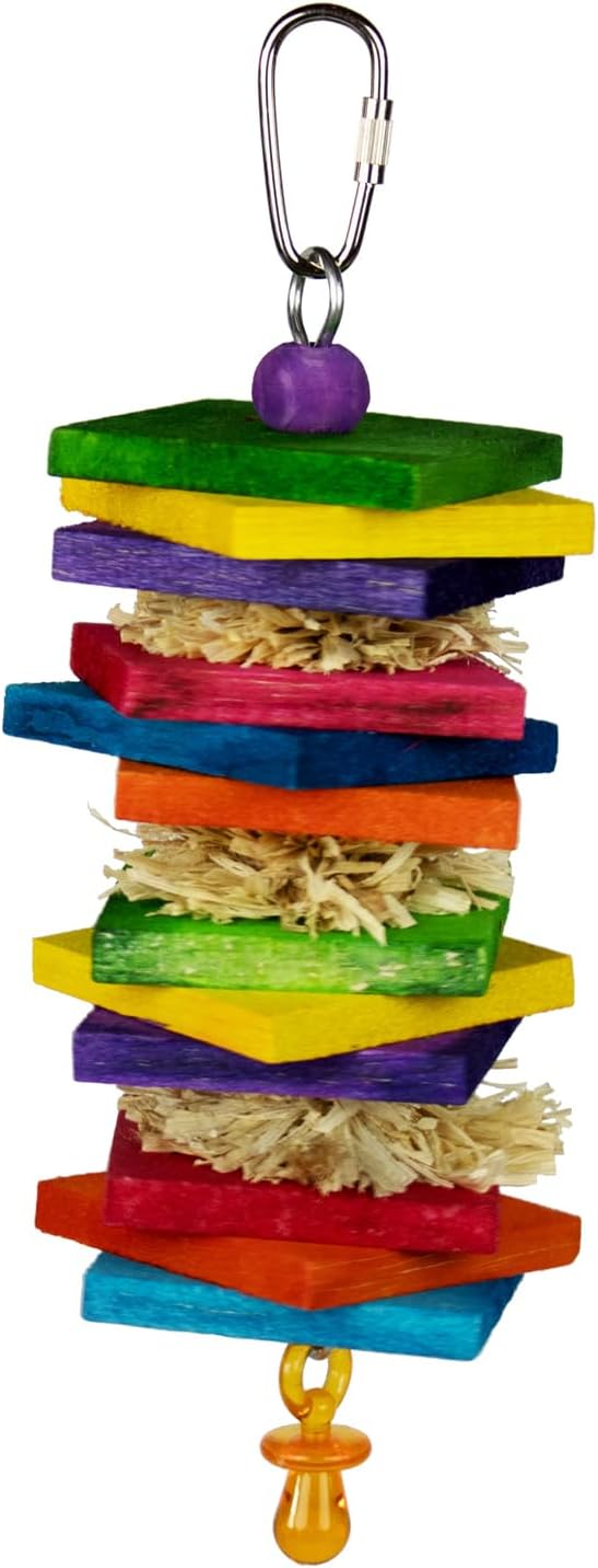 Super Bird Creations SB1181 Haystack Bird Toy - Enrichment Toy for Medium Birds - Ideal for Parrots Ringnecks Medium Conures Quakers Caiques - Satisfies Chewing & Preening, Relieves Boredom, 8.5"x2"
