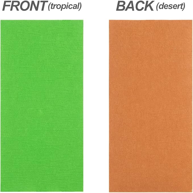 REPTI ZOO Reversible Reptile Carpet Pack of 2PCS, Terrarium Substrate Bedding Liner (17 in X 35 in) for 10/20/30/40 Gallon Tanks, Both Sides Usable Reptile Floor Mat