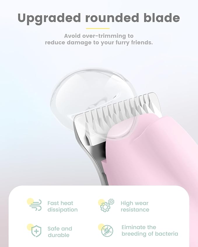 Dog Paw Trimmer with LED Display,35dB Ultra-Low Noise Dog Grooming Clippers,Cordless Paw Trimmers for Dog's Feet with LED Light,Type-C Rechargeable Cat Hair Trimmer for Paws, Ears, Face, Rump