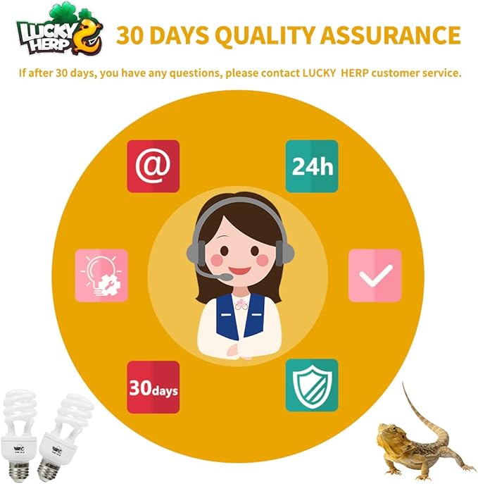 LUCKY HERP Desert UVA UVB Reptile Light Bulb 10.0 13W Compact Fluorescent Lamp