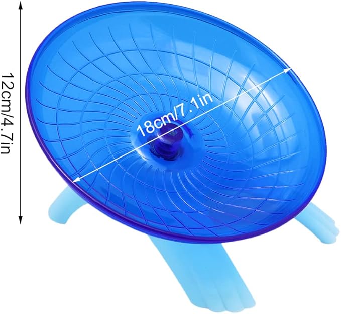 Litewoo Hamster Wheel Flying Saucer Exercise Toys, Silence Quite Spinner, for Gerbil Rat Mouse Mice Dwarf Hamster and Other Small Animal（Blue）