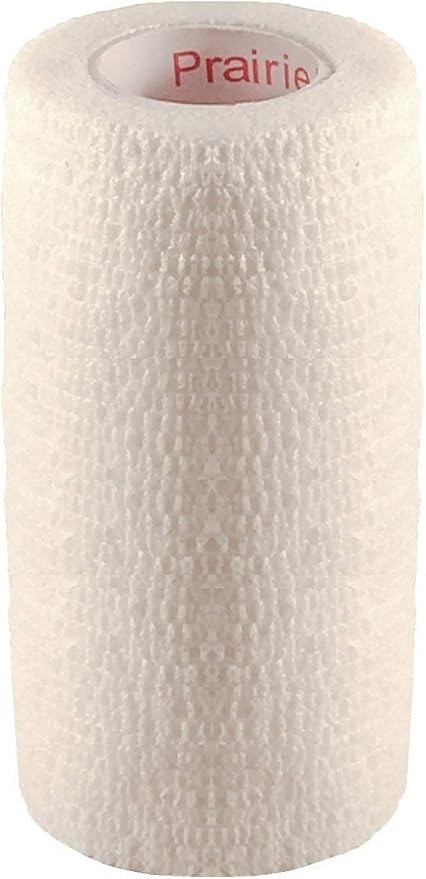 3 Inch Vet Wrap Tape Bulk (White) (Pack of 6) Self Adhesive Adherent Adhering Flex Bandage Grip Roll for Dog Cat Pet Horse
