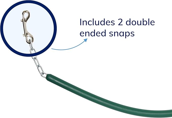 SmartEquine Stall Chain | Stall Area Fence Gate Hardware | Standard Size | Features 2 Double-Ended Snaps | 1" Wide Rubber | 45.5" Long | Hunter