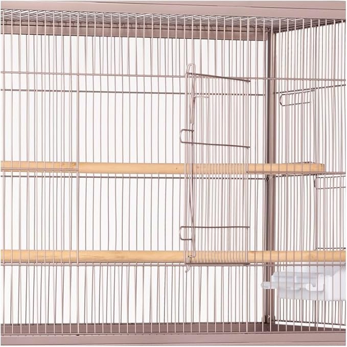 French Fabulous Iron Flight Cage with Elegant Ironwork, Spacious Interior, Durable Construction, and Ample Room for Birds to Fly, Play, Blush/53 H