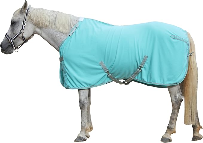 Horse Fleece Cooler, Blanket Liner - 300g Anti-Pilling Fleece, Moisture-Wicking, Cooling & Drying for Post-Workout, Bath & Travel, Prevent Overheating & Chilling Mintgreen 69