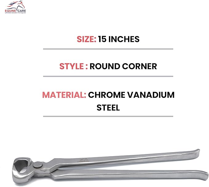 Equine Care 15-Inch Hoof Nippers – Professional Chrome Vanadium Steel Farrier Tool | Heavy-Duty Horse Hoof Trimmer Cutter for Horses & Livestock | Ergonomic, Sharp & Rust-Resistant