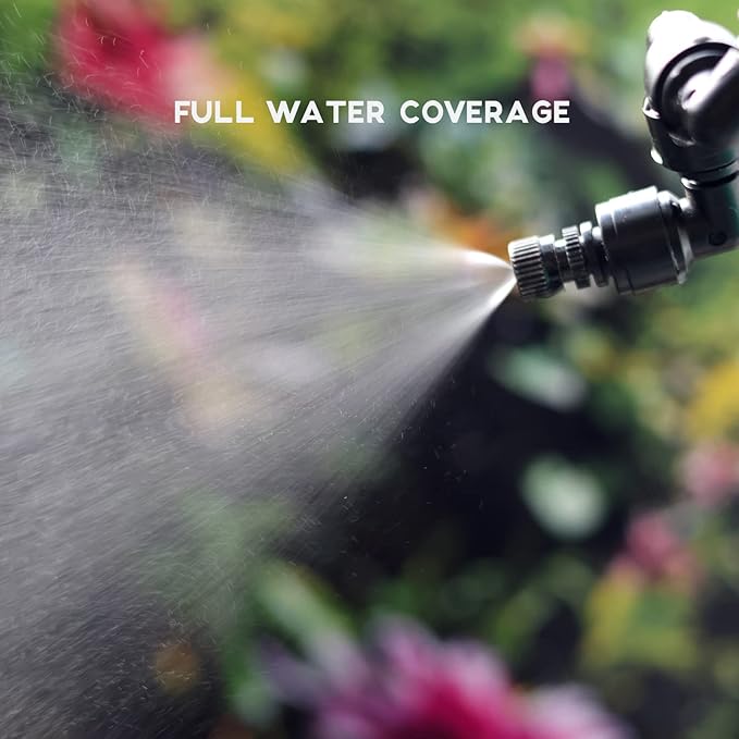 Reptile Mister Nozzles 360 Degree Adjustable Reptile Fogger Mist Sprinkler, Four-Head Black Misting Spray Nozzles for Aquarium Rainforest