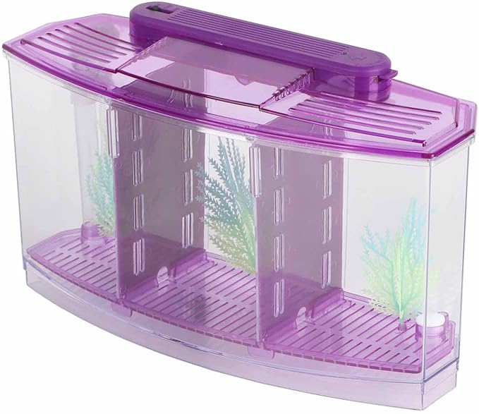 Fish , Desktop Transparent Breeding Fish , Mini Acrylic for Small Fishes with LED Light with Water Change Valve for Betta()