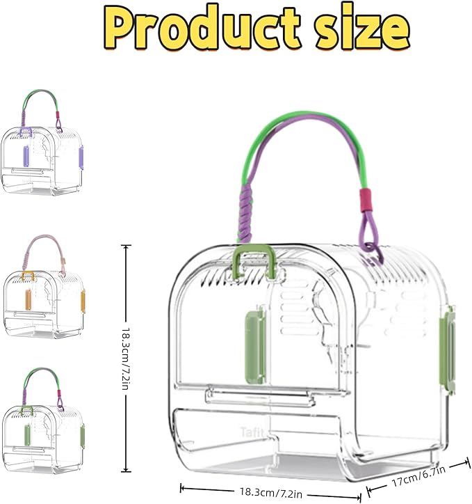 Portable Plastic Bird Cages，Travel Bird Cage,Lightweight Waterproof Ventilated Small Bird Cage,Outdoor Use Easy to Carry,for Small Birds, Budgies and Pet Birds (Yellow, B)