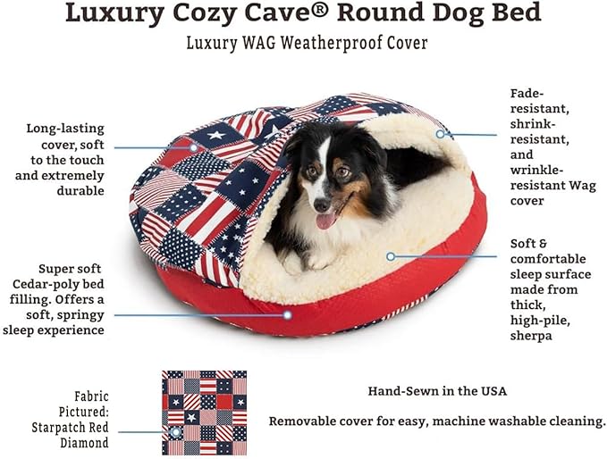 Snoozer Luxury Cozy Cave Pet Bed, Wag Collection, Extra Large - Pedigree Storm