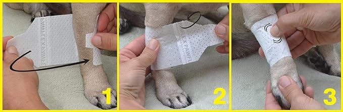 Basic Leg Bandages for Dogs, Cats, Pets -First- aid Non Adhesive Fur Friendly, Soft Stretch Wound Care, hot Spots, Fungus, Adjustable Fastening Strap Value Pack (LG/XL 20-Pack)