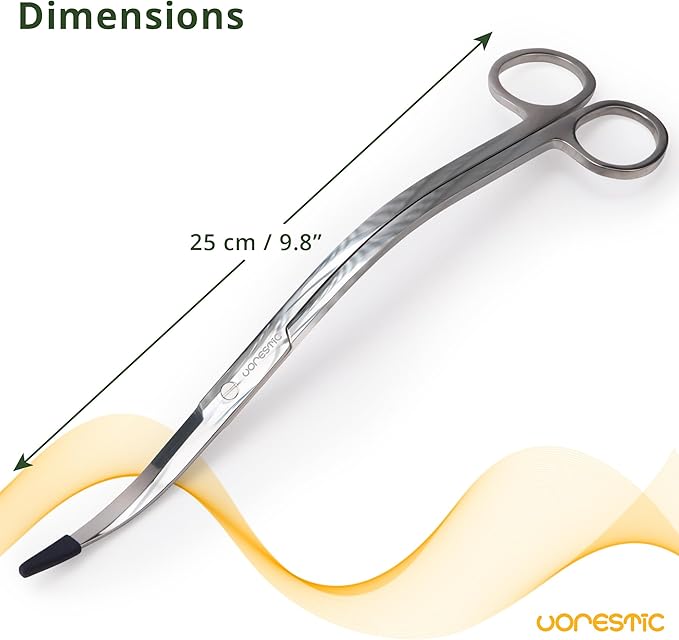 VORESTIC Long Aquarium Scissors for Plants 9.8 inches, Aquascaping Scissors, Aquarium Plant Trimmer, Aquascape Tools, Terrarium Tools for Plants (1 Pc Wave)