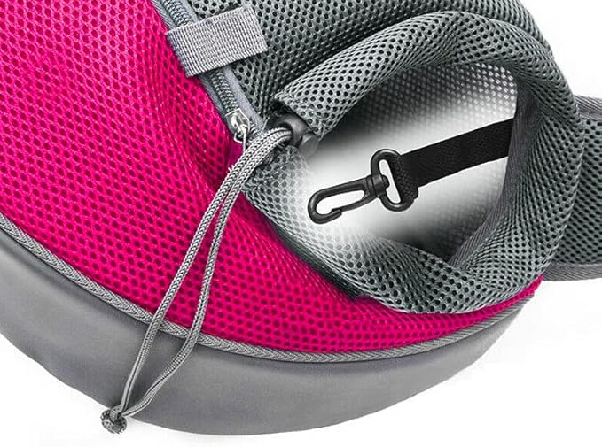 Kucehiup Pet Sling Carrier for Small Dogs Cats Breathable Mesh Travelling Hands-Free Puppy Backpack(Fits Approximately 3 lbs to 6 lb Pets)(Rose Red)