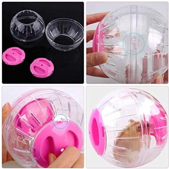 Mini New Cute Dwarf Hamster Running Ball 4.72 Inches Crystal Ball for Hamsters Small Silent Exercise Wheel Cage Accessories for Hamsters Less Than 4 inches 10 cm in Length (Orange)