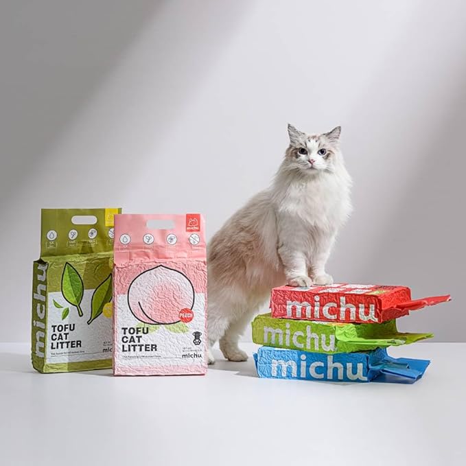 Tofu Cat Litter Natural Clumping Tofu Cat Litter, Fast Clumping and Easily Scoop-able 5.5lb/88oz 5 Scents - Original, 6 Pack