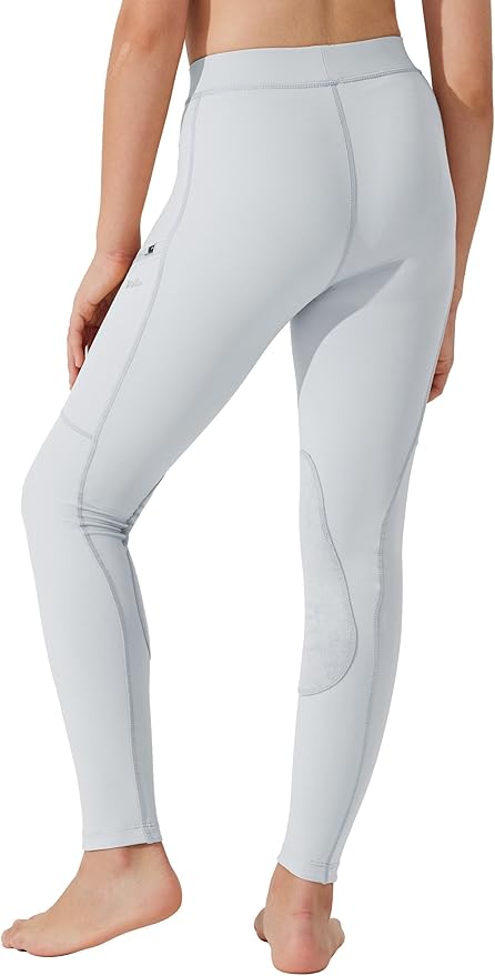 Willit Girls Horse Riding Pants Tights Kids Equestrian Breeches Knee-Patch Youth Schooling Tights Zipper Pockets