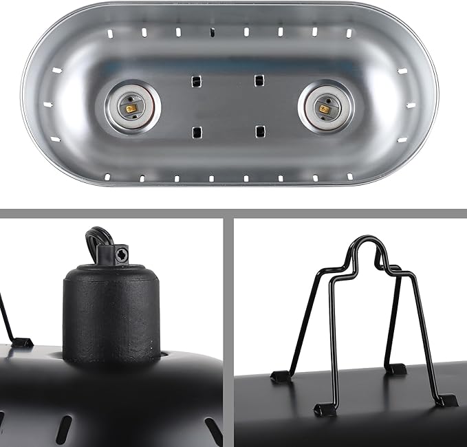 DXOPHIEX Dual Reptile Light Fixture,Reptile Heat Lamp Fixture with 150W Intense Basking Bulb&Ceramic Heat Emitter,Double Dome Heat Lamp for Lizard,Gecko,Bearded Dragon,Tortoise,Snake,Chameleon