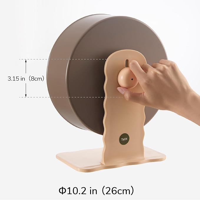 Quiet Hamster Wheel 10.2 Inch Dual-Bearings Silent Small Animals Running Exercise Wheel Height Adjustable for Syrian Hamsters, Gerbils, Rats, or Other Small Pets, Mousse White