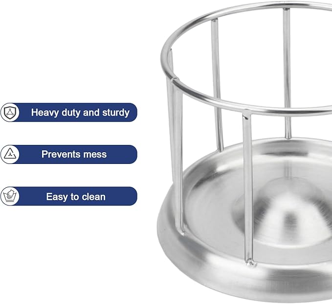 Wontee Tortoise Feeding Dish Reptile Water Dish Food Bowl Stainless Steel Feeder for Tortoises Lizards Turtles Chameleon (S)