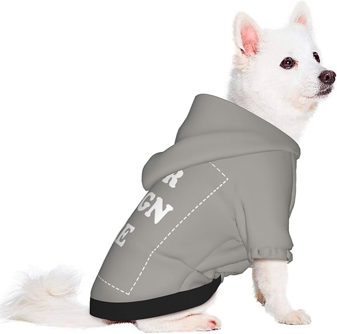 Personalized Chihuahua Dog Hoodie, Custom Pet Warm Sweatshirt Costume with Name Number Photo, Customize ID Clothes for Pupppy Kitten Dogs Cats, Grey, XS