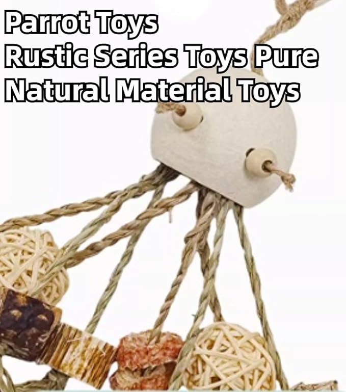 Bird Toys, Chewing for Parrot, Natural Nut Hanging for Parakeet,Lovebirds,Finch,Cockatiel, Conure, Quaker (A)
