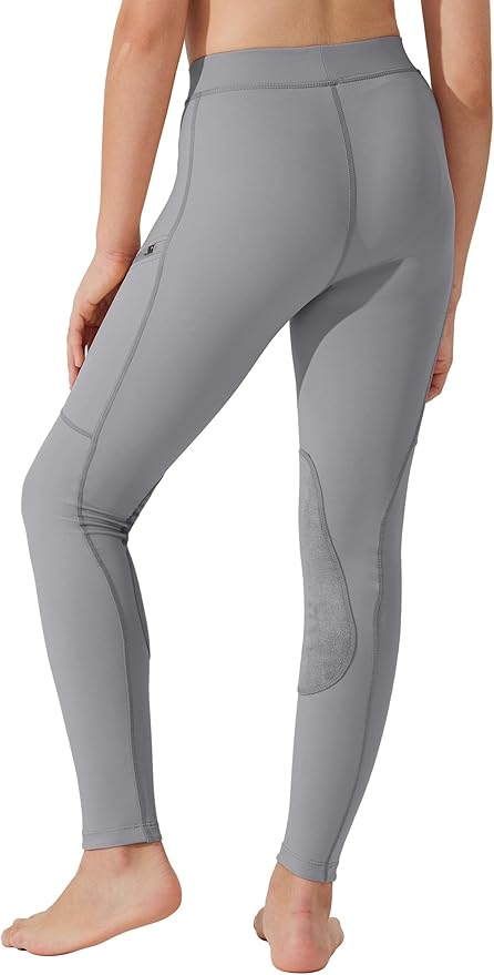 Willit Girls Horse Riding Pants Tights Kids Equestrian Breeches Knee-Patch Youth Schooling Tights Zipper Pockets