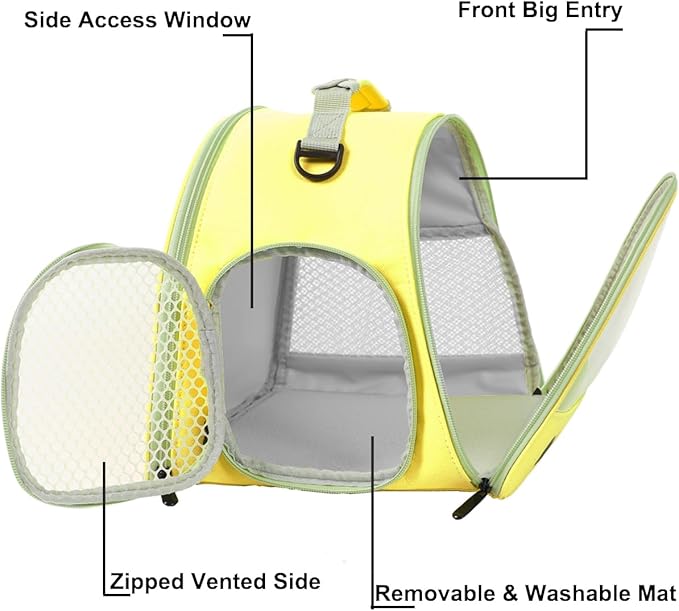 Bunny Travel Carrier with Absorbent Pad Set, Pee Pad with Leak-Proof Quick-Dry Design for Bearded Dragon,Portable Guinea Pig Bag for Sugar Glider,Hedgehog,Rat,Small Pet,Rat,Outdoor Used